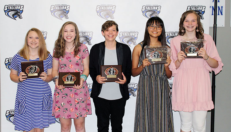 Marshall Christian varsity girls basketball award winners